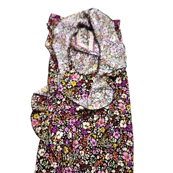 Democracy Split V-Neck Floral Print Blouse Short Flutter Sleeves and Side Sz 2X - Picture 4 of 16